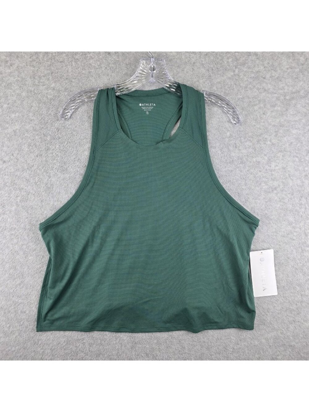 Athleta Grid Knit Singlet Tank Womens XL Green Lightweight Breathable NWT